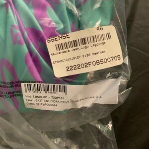 Versace Seafoam and Purple Leggings